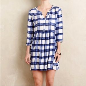 Maeve Devery Shirtdress in blue windowpane check